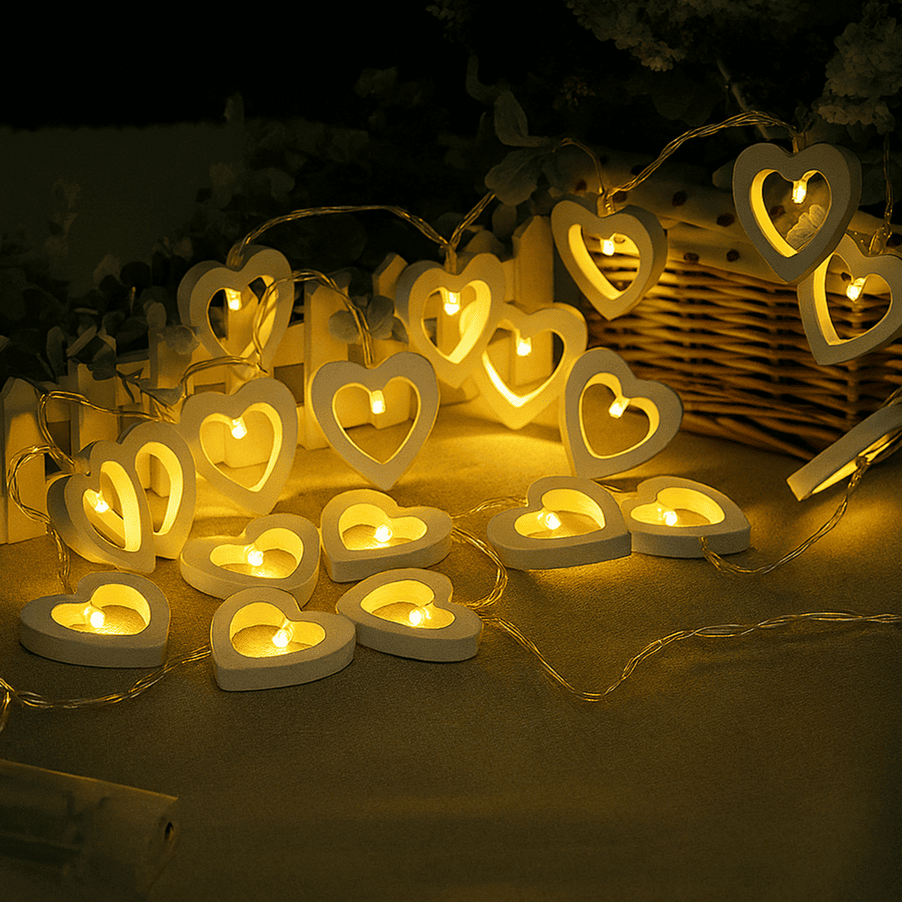 Wooden Heart String Light