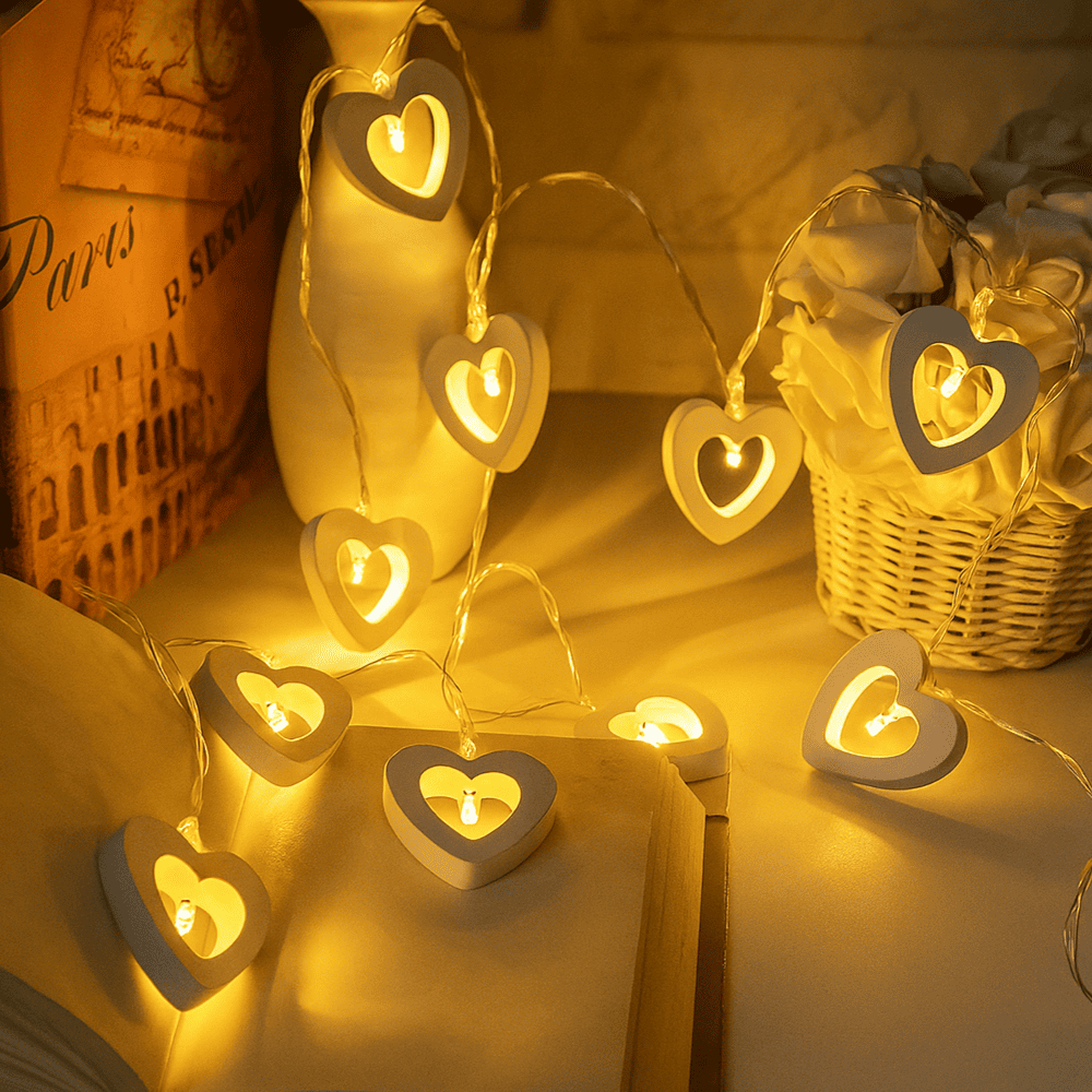 Wooden Heart String Light
